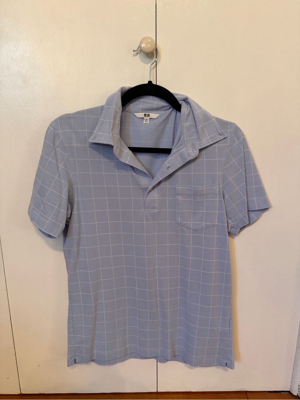 Uniqlo Light Blue Windowpane Polo